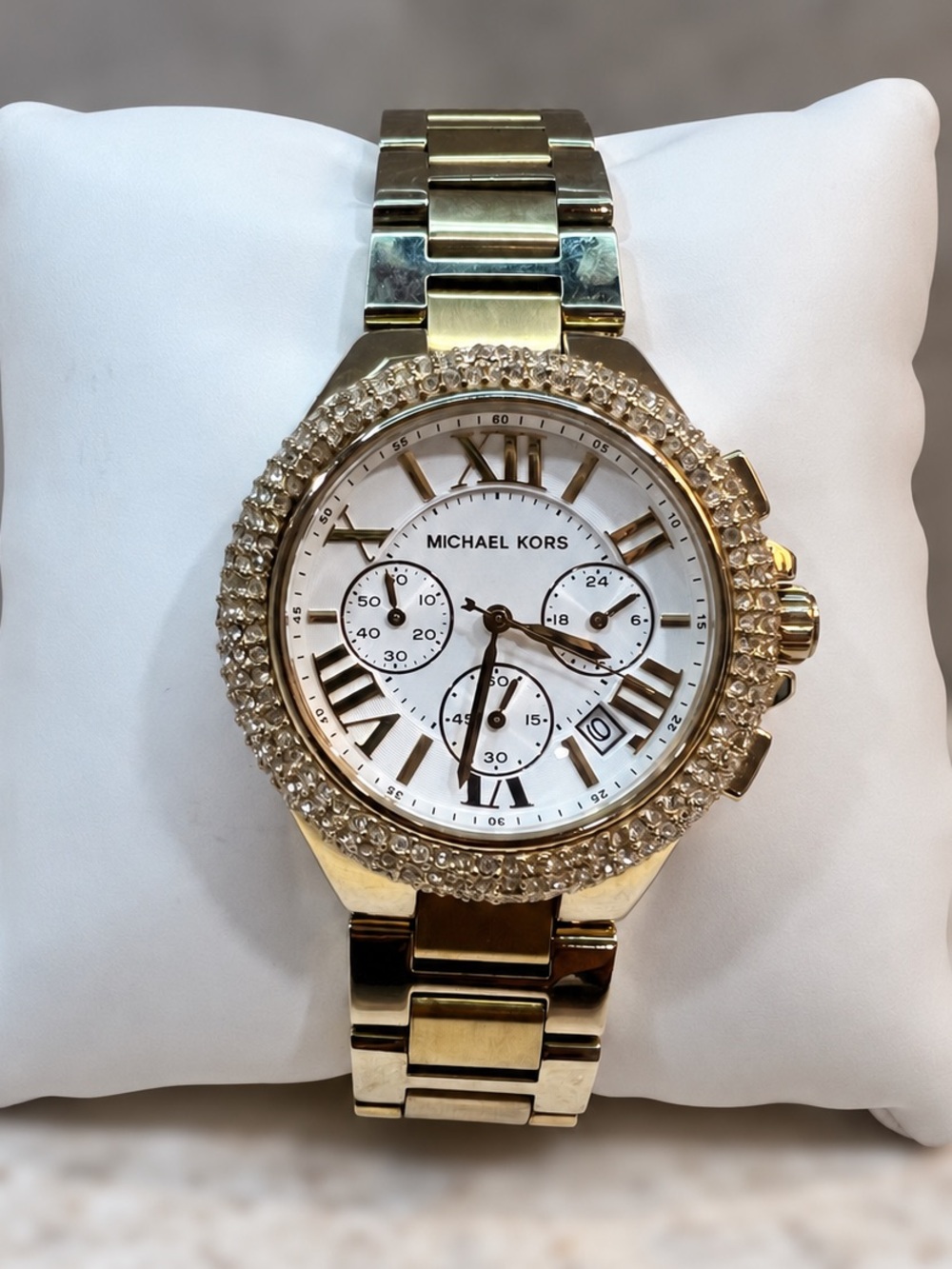 Michael Kors Gold Crystal Chronograph Watch 43mm